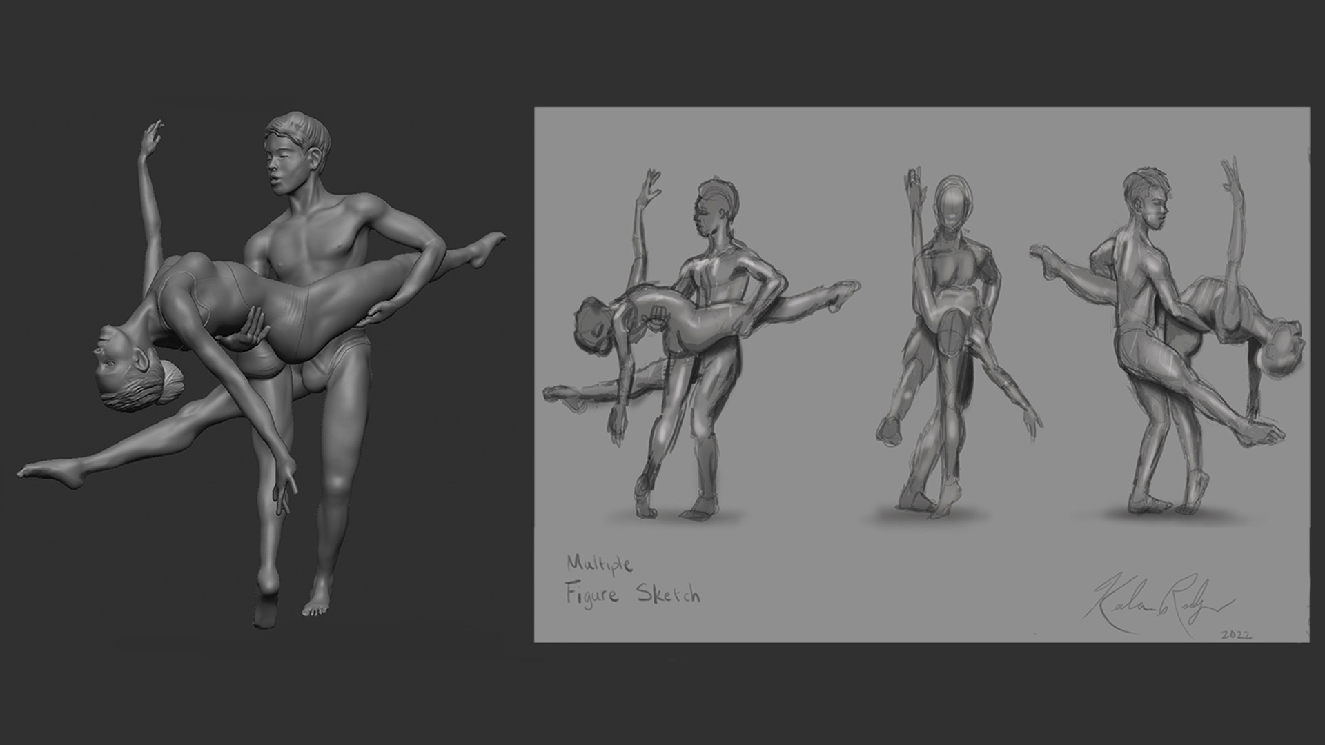 Keelan Rodgers' 2D and 3D Figure Sculpt Study